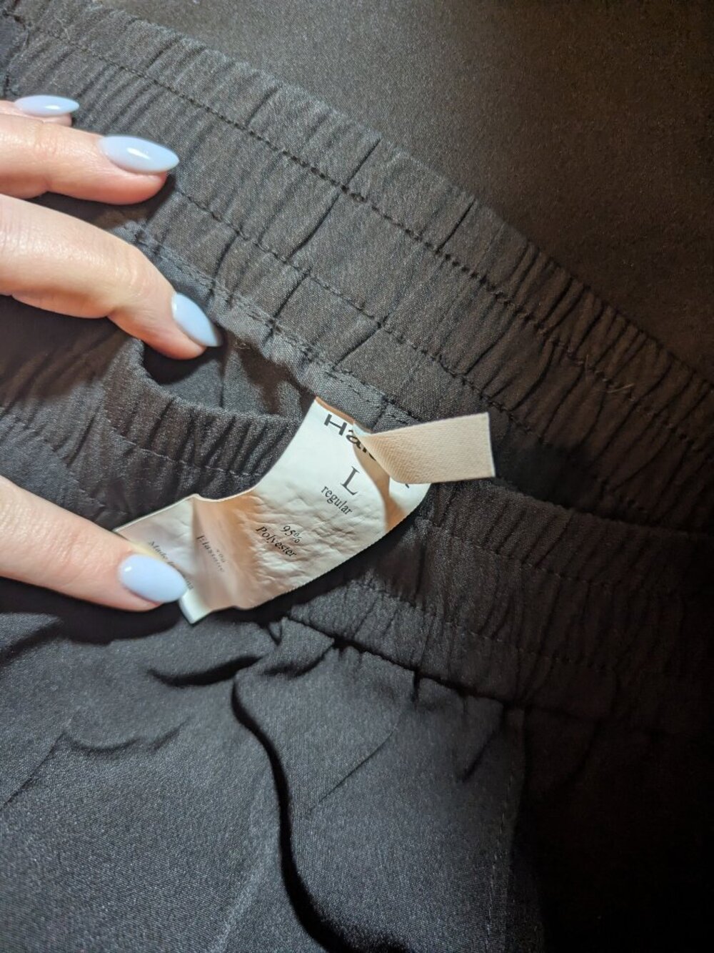 Halara Dress Pants Womens Large Black Wide Leg High Waist Pockets Zipper Pull on - Picture 3 of 8
